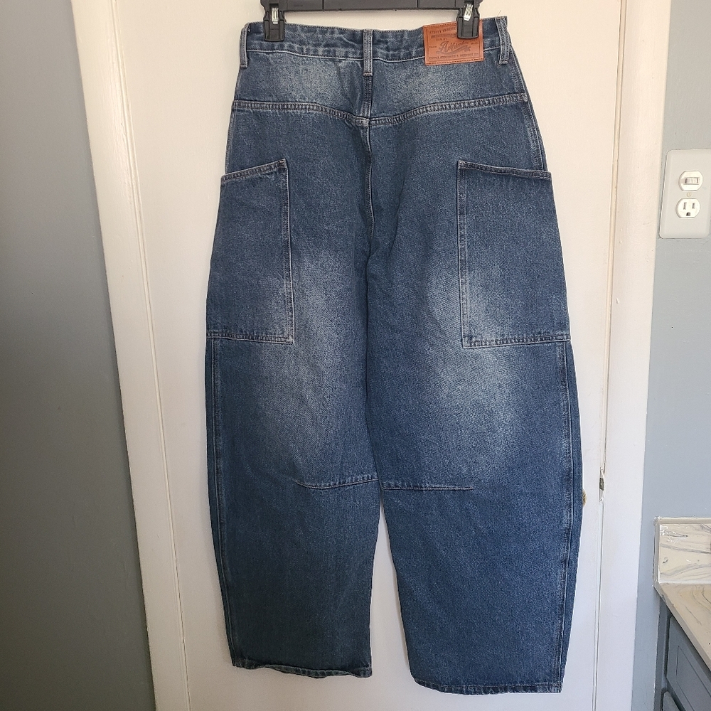 Aelfric Eden UNISEX Y2K-inspired Hip-Hop Bold Wide Leg Relaxed Style Jeans Sz 30 - Picture 10 of 12